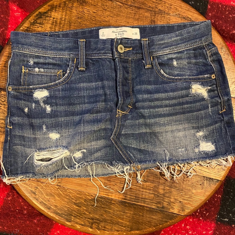 Abercrombie & Fitch Medium Wash Denim Skirt